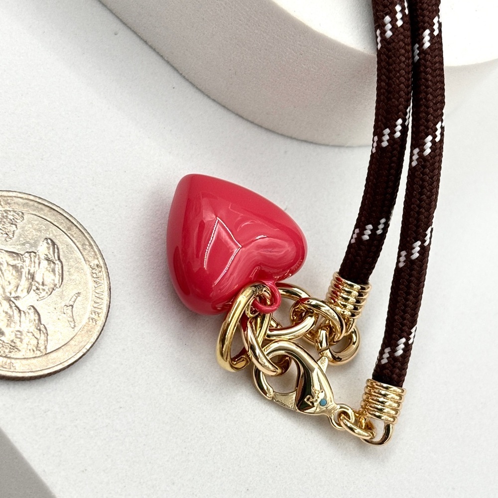 ROXANNE ASSOULIN The Happy Cord Charm Necklace burgundy Without Charm firm price - Picture 10 of 15